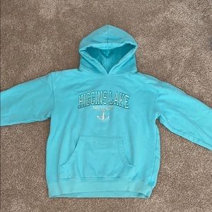 blue hoodie